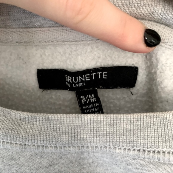 Brunette The Label “Brunette” Crewneck Sweatshirt Grey - Picture 7 of 9
